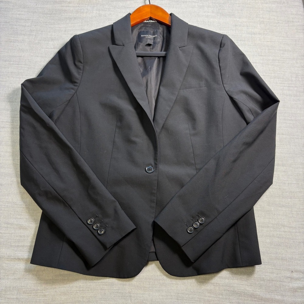 Banana Republic, Blazer, 10, Black, Italian Wool Classic Fit Professional, $198
